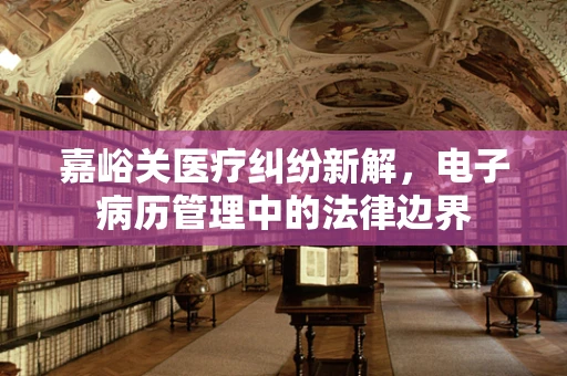 嘉峪关医疗纠纷新解，电子病历管理中的法律边界