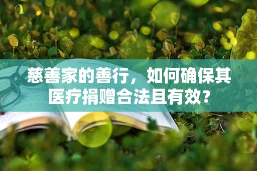 慈善家的善行，如何确保其医疗捐赠合法且有效？