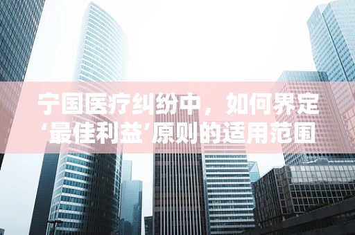 宁国医疗纠纷中，如何界定‘最佳利益’原则的适用范围？
