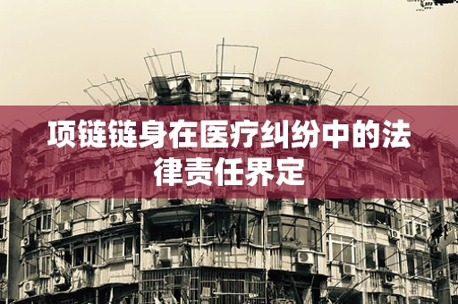 项链链身在医疗纠纷中的法律责任界定