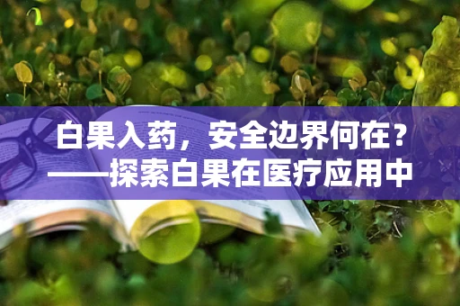 白果入药，安全边界何在？——探索白果在医疗应用中的法律与安全考量