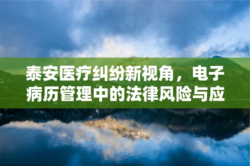 泰安医疗纠纷新视角，电子病历管理中的法律风险与应对策略