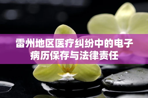雷州地区医疗纠纷中的电子病历保存与法律责任