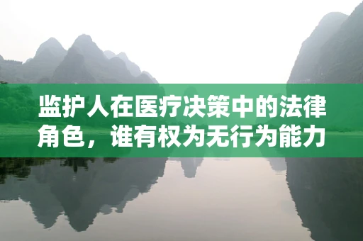 监护人在医疗决策中的法律角色，谁有权为无行为能力人做决定？