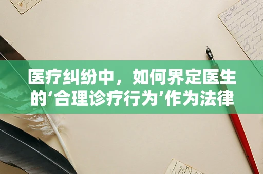 医疗纠纷中，如何界定医生的‘合理诊疗行为’作为法律顾问的视角？