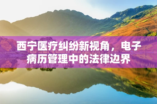 西宁医疗纠纷新视角，电子病历管理中的法律边界