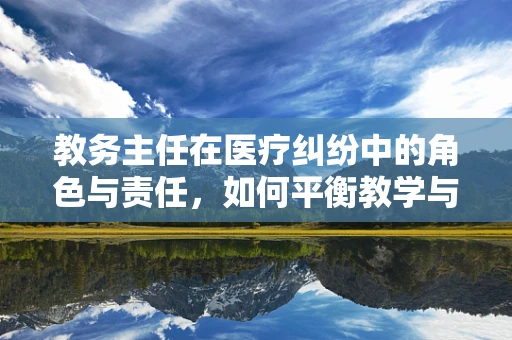 教务主任在医疗纠纷中的角色与责任，如何平衡教学与法律责任？