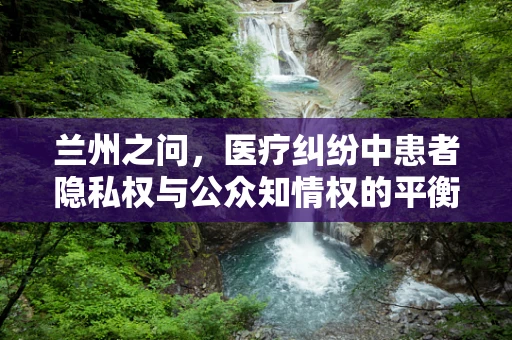 兰州之问，医疗纠纷中患者隐私权与公众知情权的平衡
