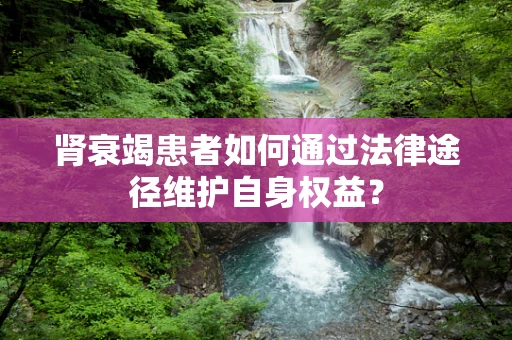 肾衰竭患者如何通过法律途径维护自身权益？