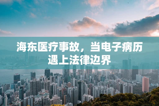 海东医疗事故，当电子病历遇上法律边界