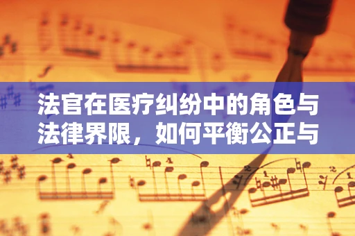 法官在医疗纠纷中的角色与法律界限，如何平衡公正与专业？