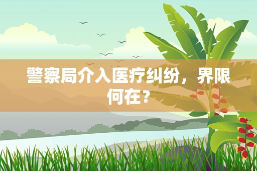 警察局介入医疗纠纷，界限何在？