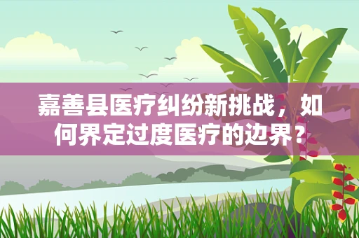 嘉善县医疗纠纷新挑战，如何界定过度医疗的边界？
