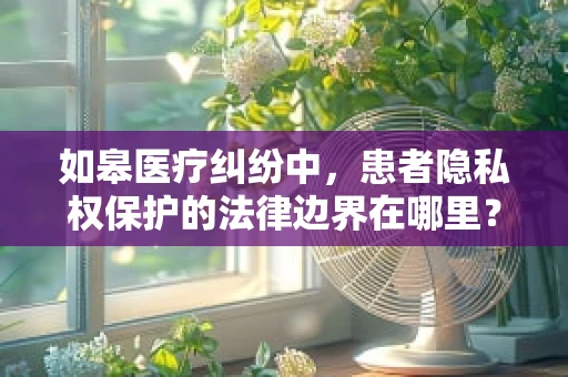 如皋医疗纠纷中，患者隐私权保护的法律边界在哪里？