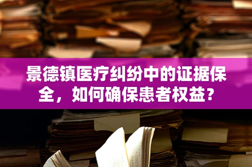 景德镇医疗纠纷中的证据保全，如何确保患者权益？