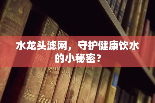 水龙头滤网，守护健康饮水的小秘密？