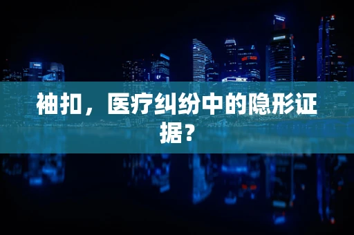 袖扣，医疗纠纷中的隐形证据？