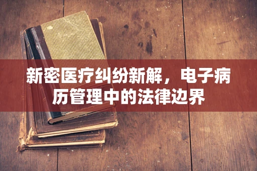 新密医疗纠纷新解，电子病历管理中的法律边界