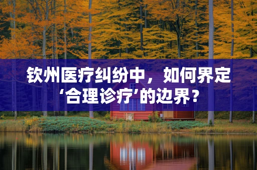 钦州医疗纠纷中，如何界定‘合理诊疗’的边界？