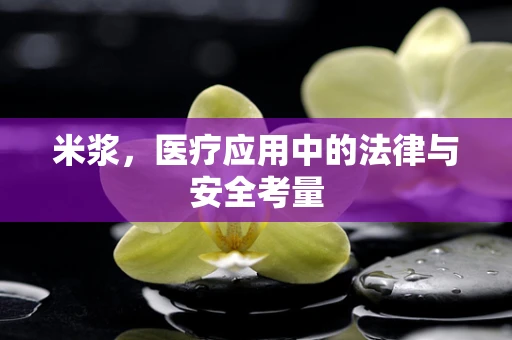 米浆，医疗应用中的法律与安全考量